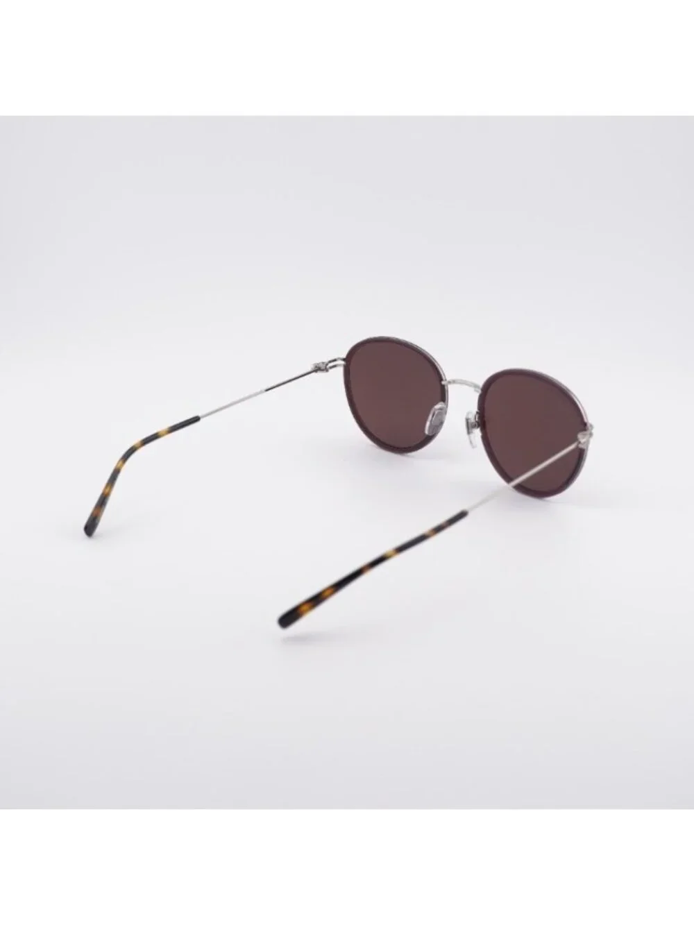 Gucci GG1849S 004 Sunglasses Brown/Silver Round Frame, Brown Lenses